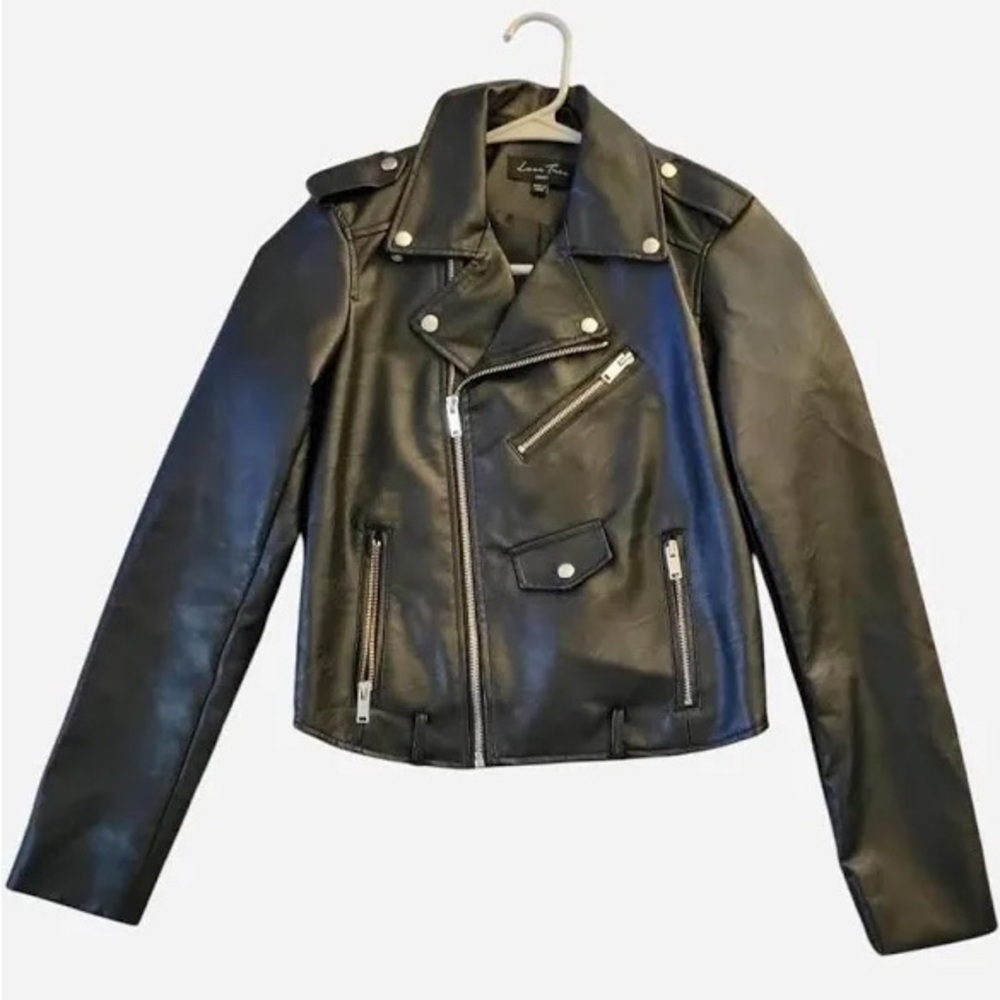 Love Tree Black Leather Jacket